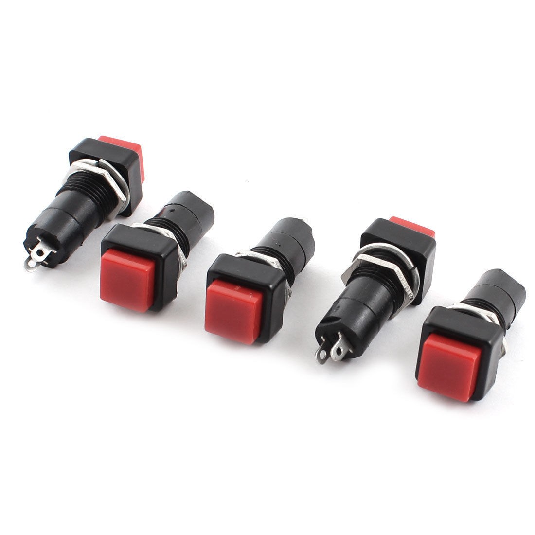5 Pcs 2 Pin Terminal SPST Momentary Push Button Switch AC 250V 3A