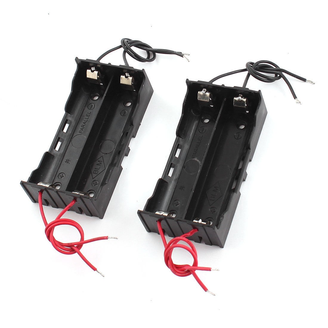 Black Plastic 2-Slot 2 x 3.7V 18650 Battery Holder Box Container 2Pcs