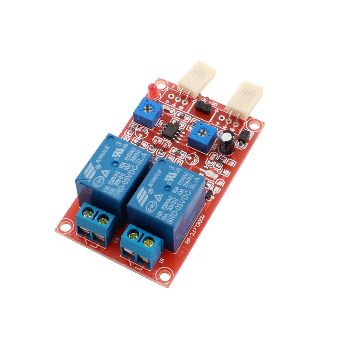 DC 5V 2 Channel LED Indicator Humidity Detection Sensor Relay Module