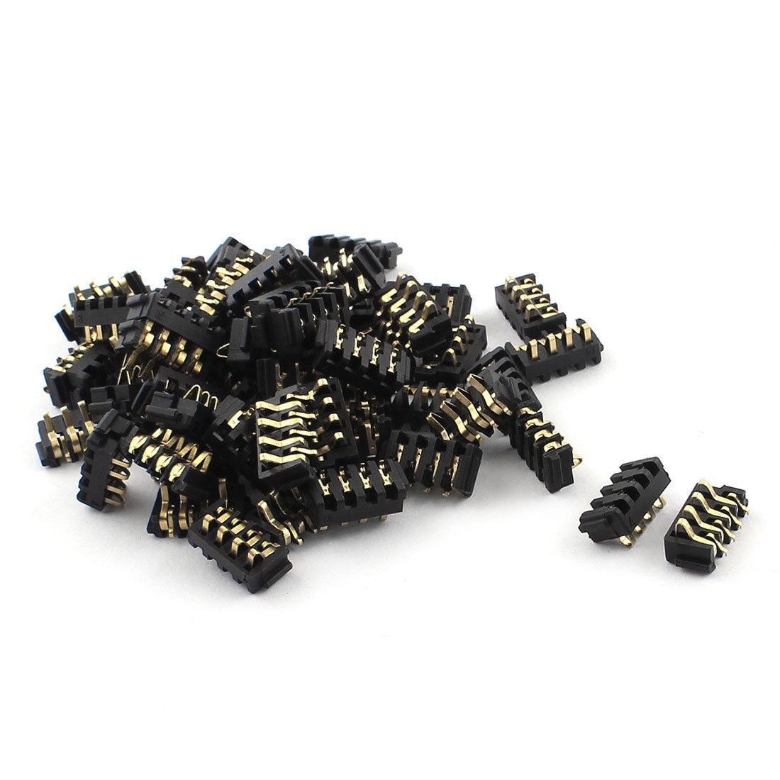 50Pcs 3mm Pitch Spring Type Battery Connector Right Angle SMD SMT 4Pin