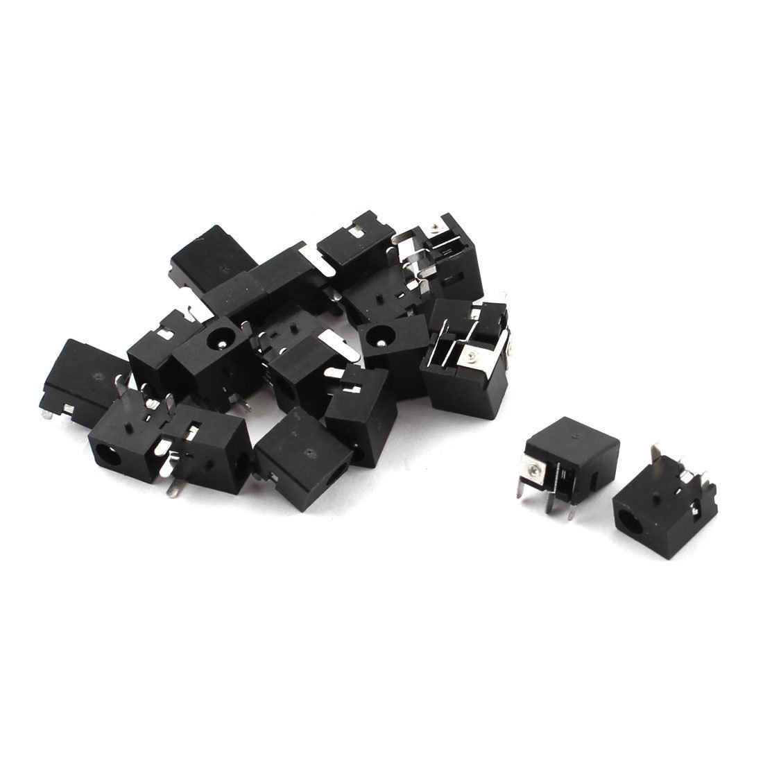 20pcs Black 3 Pin 1.3mmx3.5mm DC Power Jack Socket PCB Mount Connector