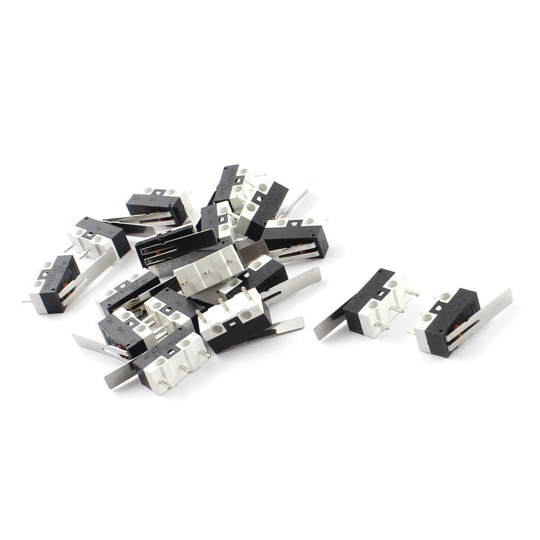 20Pcs AC 125V 2A SPDT 1NO 1NC 3-Pin Momentary Plastic Micro Limit Switch