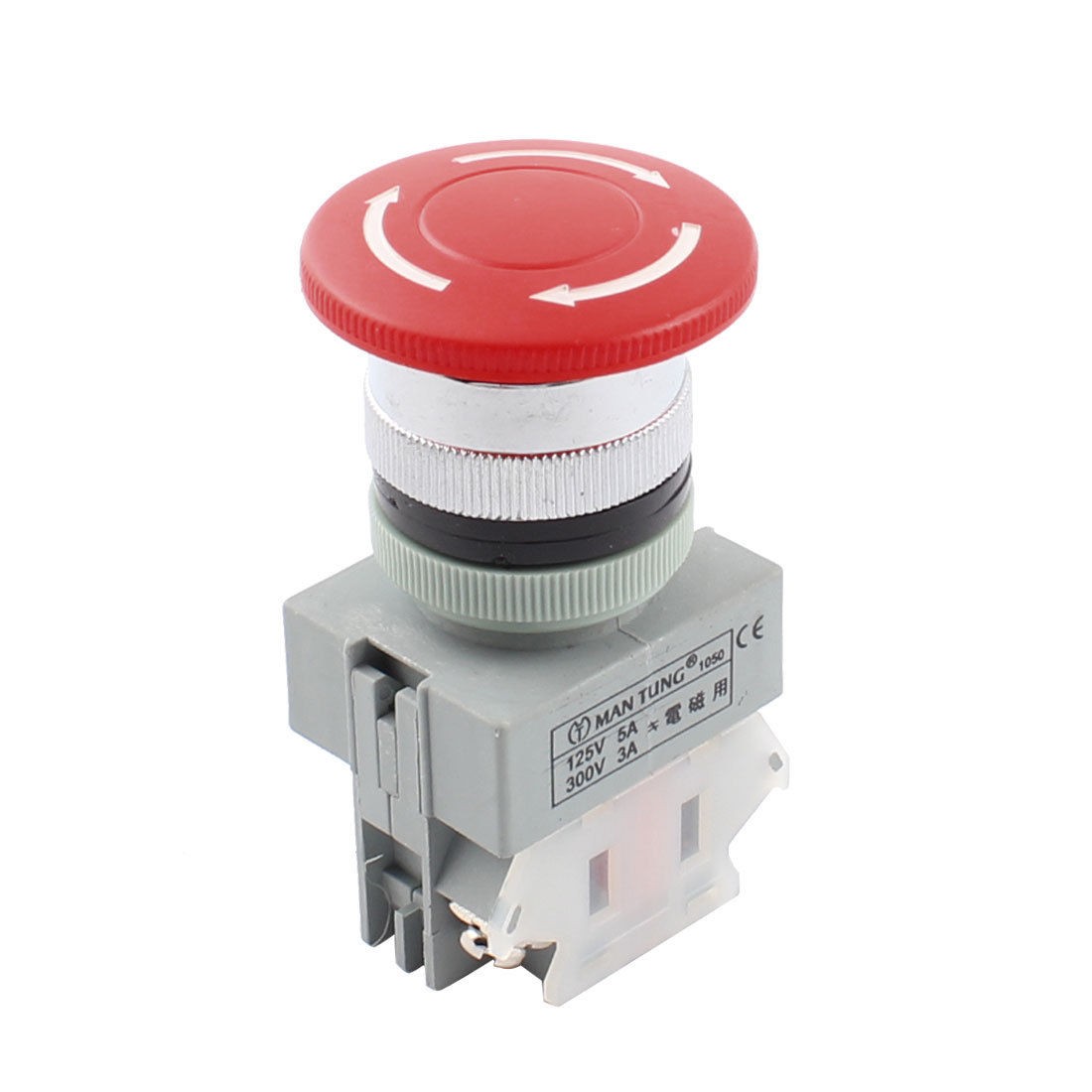 23mm SPST Latching Emergency Stop Mushroom Cap Control Pushbutton Switch