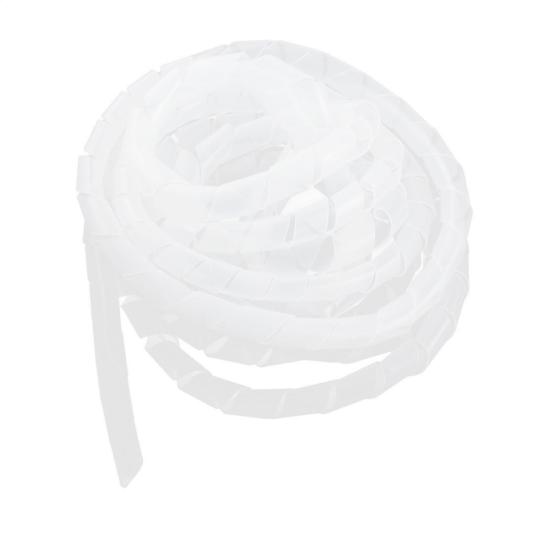 Polyethylene White Spiral Wrapping Band 16mm Wire Manager 9m