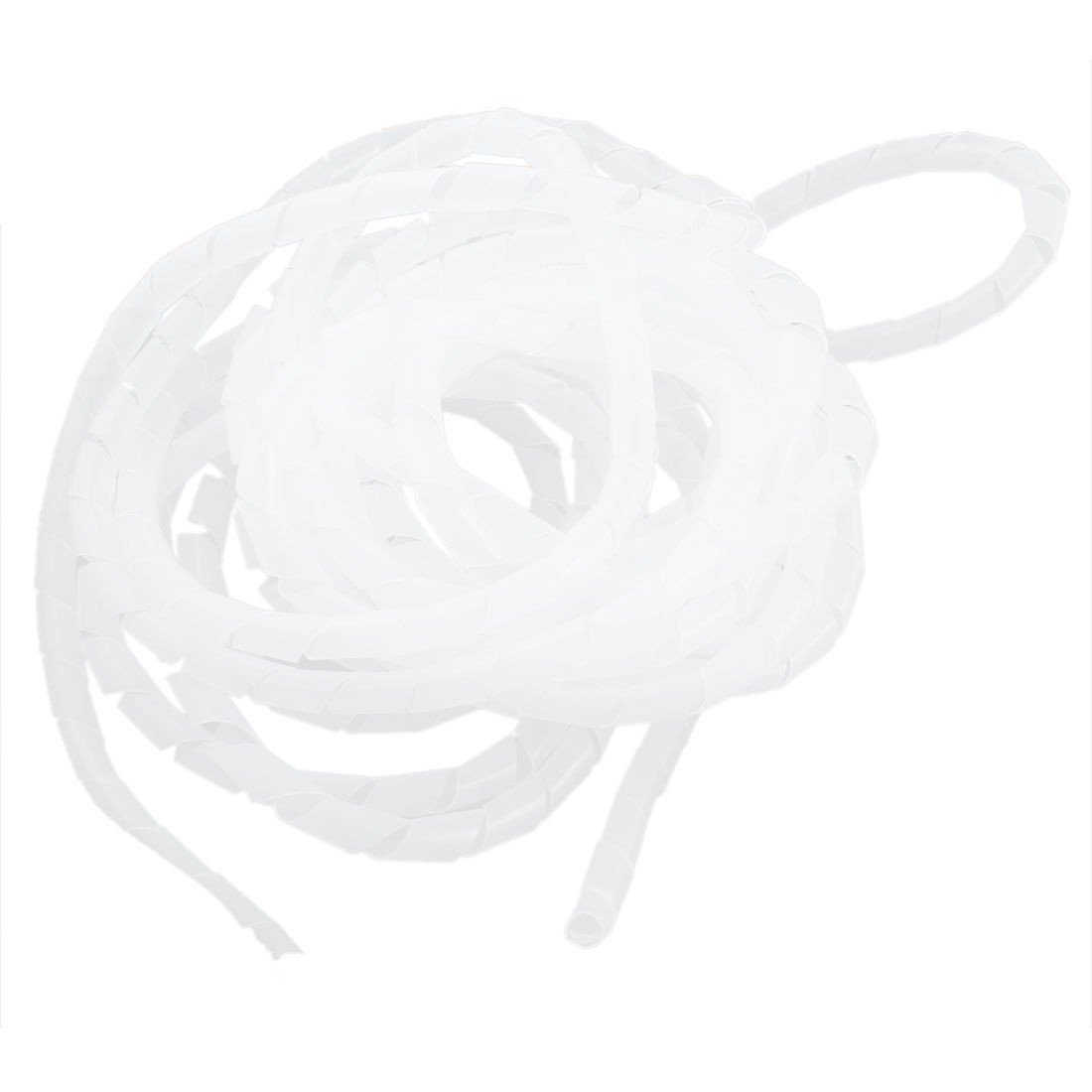 Polyethylene White Spiral Wrapping Band 10mm Wire Manager 9m