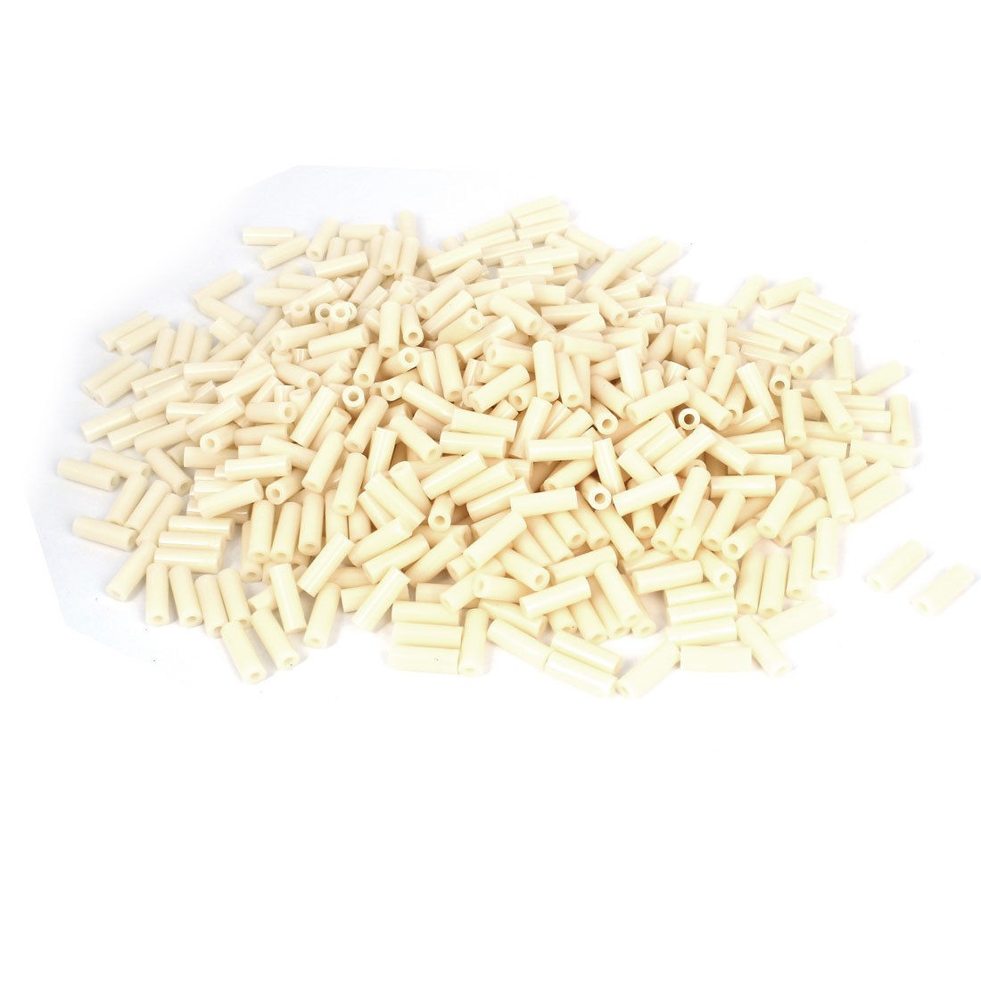 3mm Inner Diameter 20mm Length Ivory Plastic Spacers Washers Standoffs 1000 Pcs