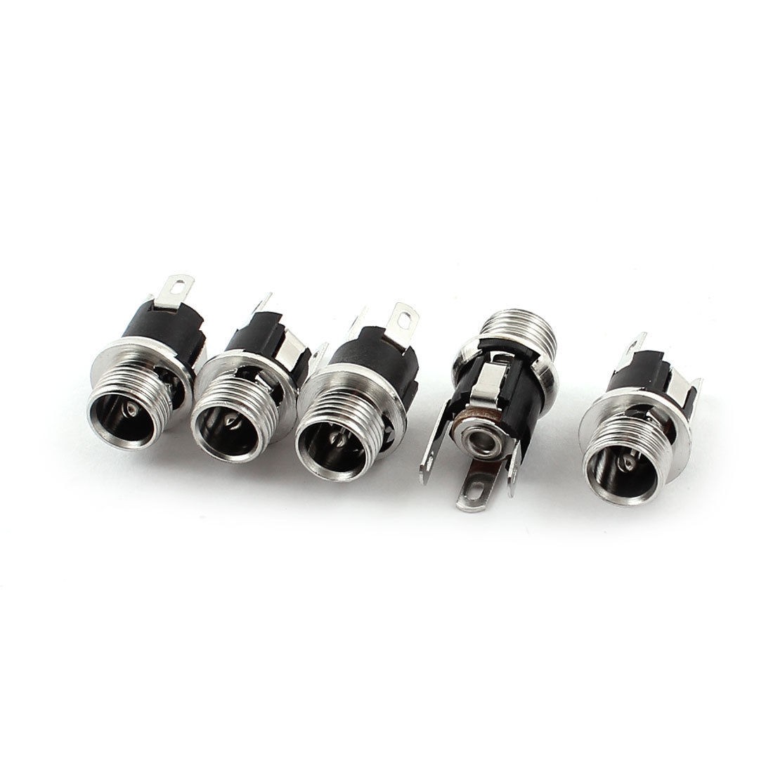 2.1mm x 5.5mm DC Power Supply Jack Socket Panel Metal Female Connector 5Pcs