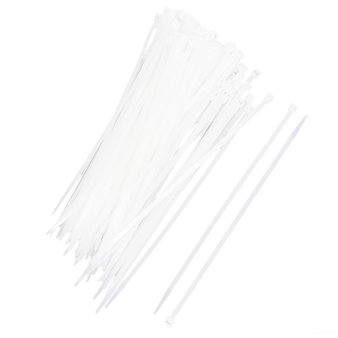 100Pcs 10" UV Resistant White Nylon Cable Zip Wire Tie Fastener