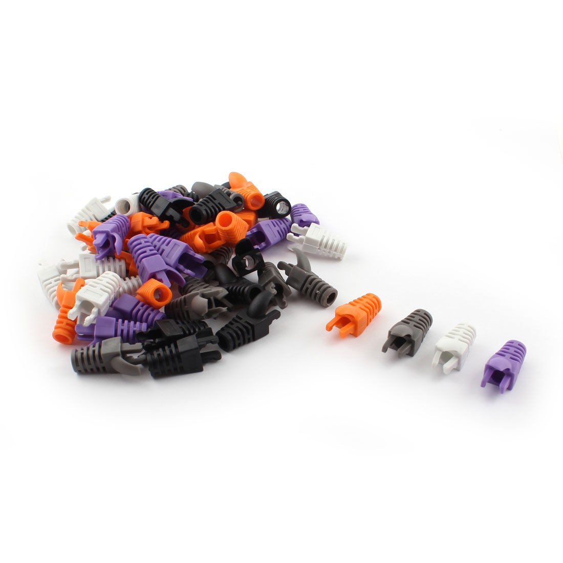 50Pcs Colorful Claw Type RJ45 Cat5e Network Modular Cable Connector Boots
