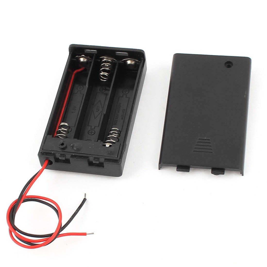 ON/OFF Switch Black 3 x 1.5V AAA Batteries Holder Case Storage Box