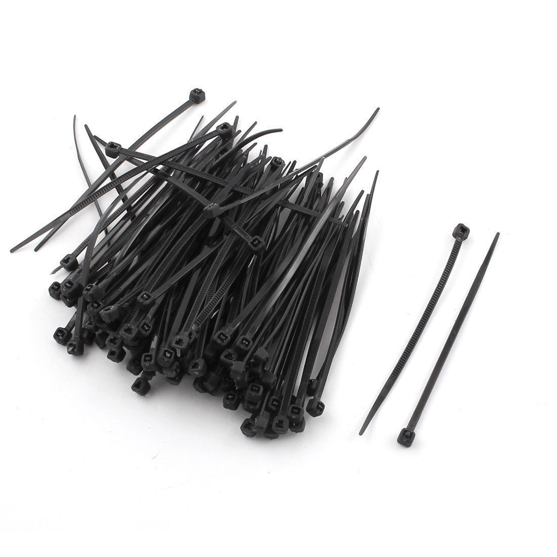 100PCS 3.1" Black Network Cable Cord Wire Tie Fastener Strap