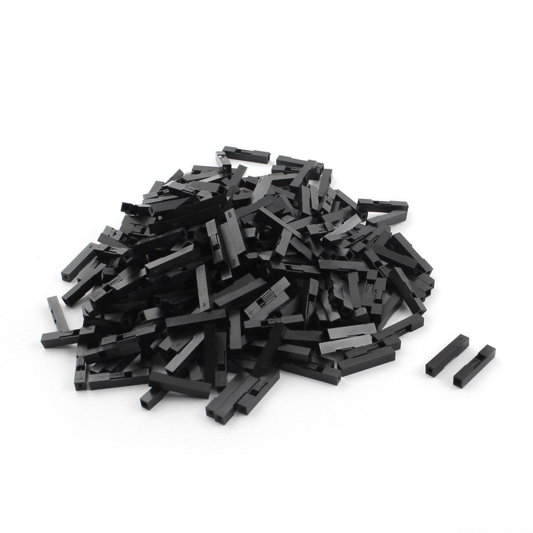 300 Pcs Black Plastic 1P Jumper Wire Housing Female Pin Connector