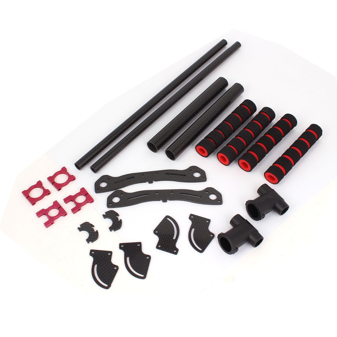 Red FPV Carbon Fiber Landing Skid Gear Kit for DJI Phantom 2