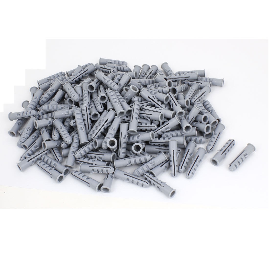 500 Pcs Plastic Anti-rotation Wall Mounted Expansion Nail Plug Gray 10mm x 40mm