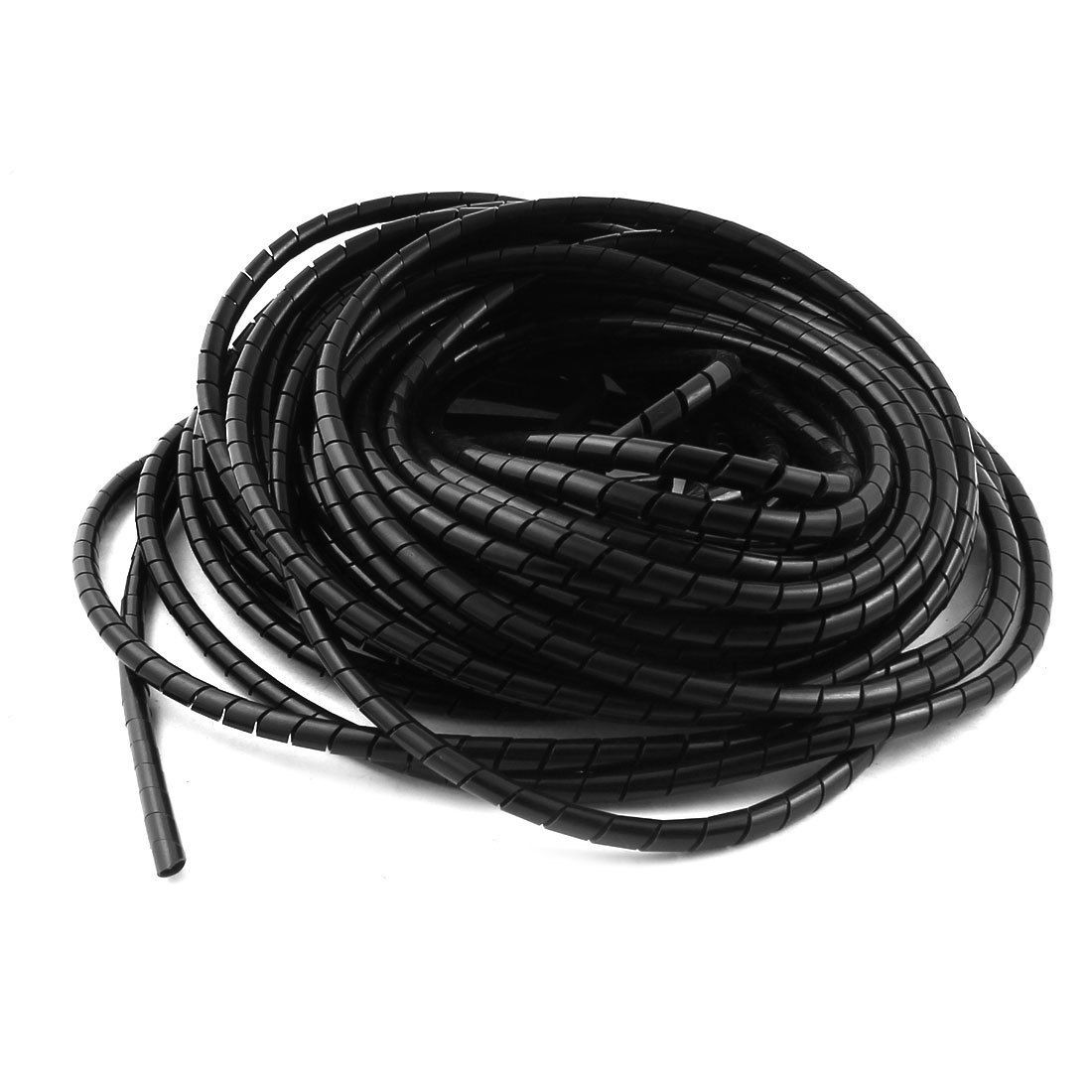 Polyethylene Black Spiral Wrapping Band 6mm Cable Wire Manager 20m