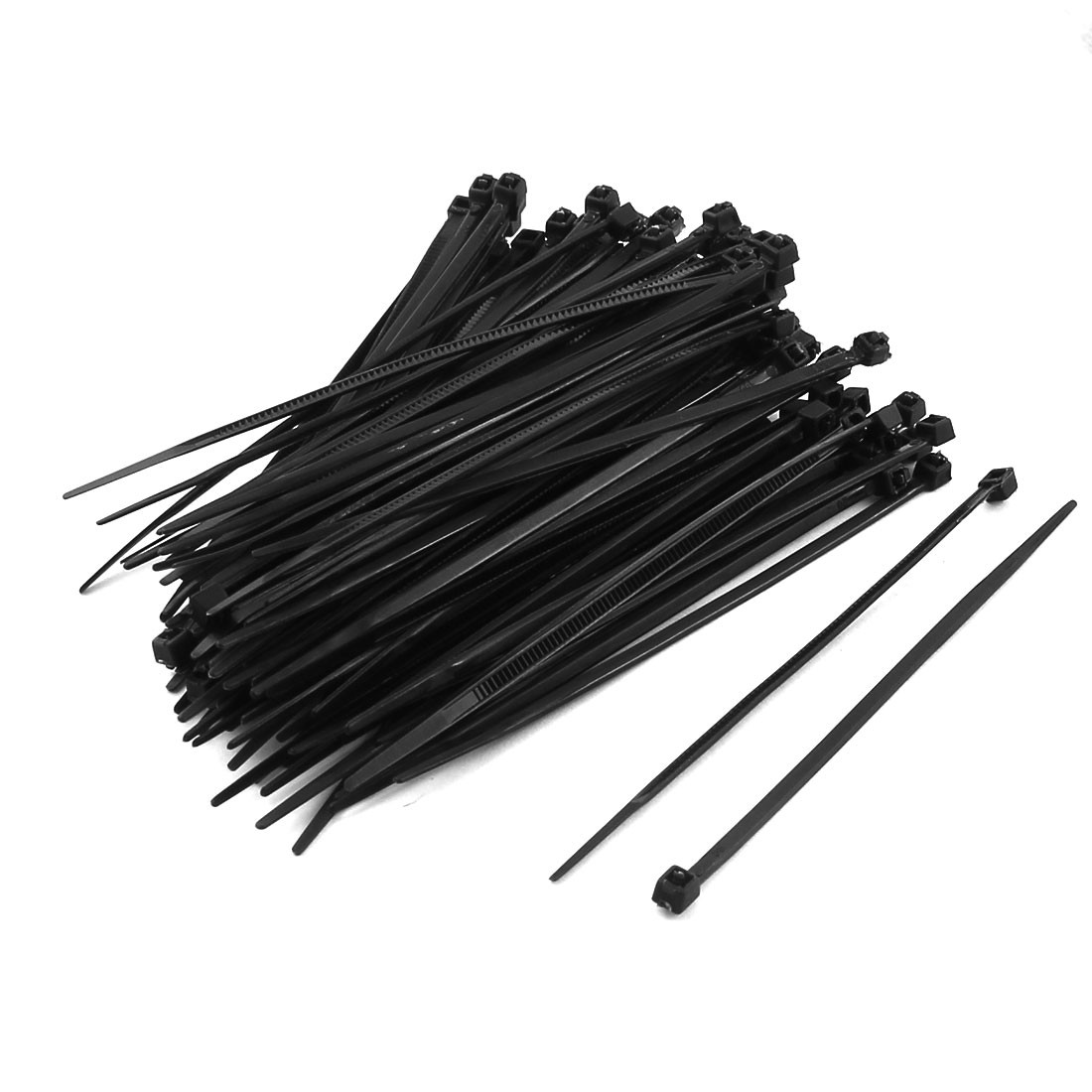 100 Pcs 2.2mmx100mm Black Nylon Packing String Zip Tie for Cable Wire