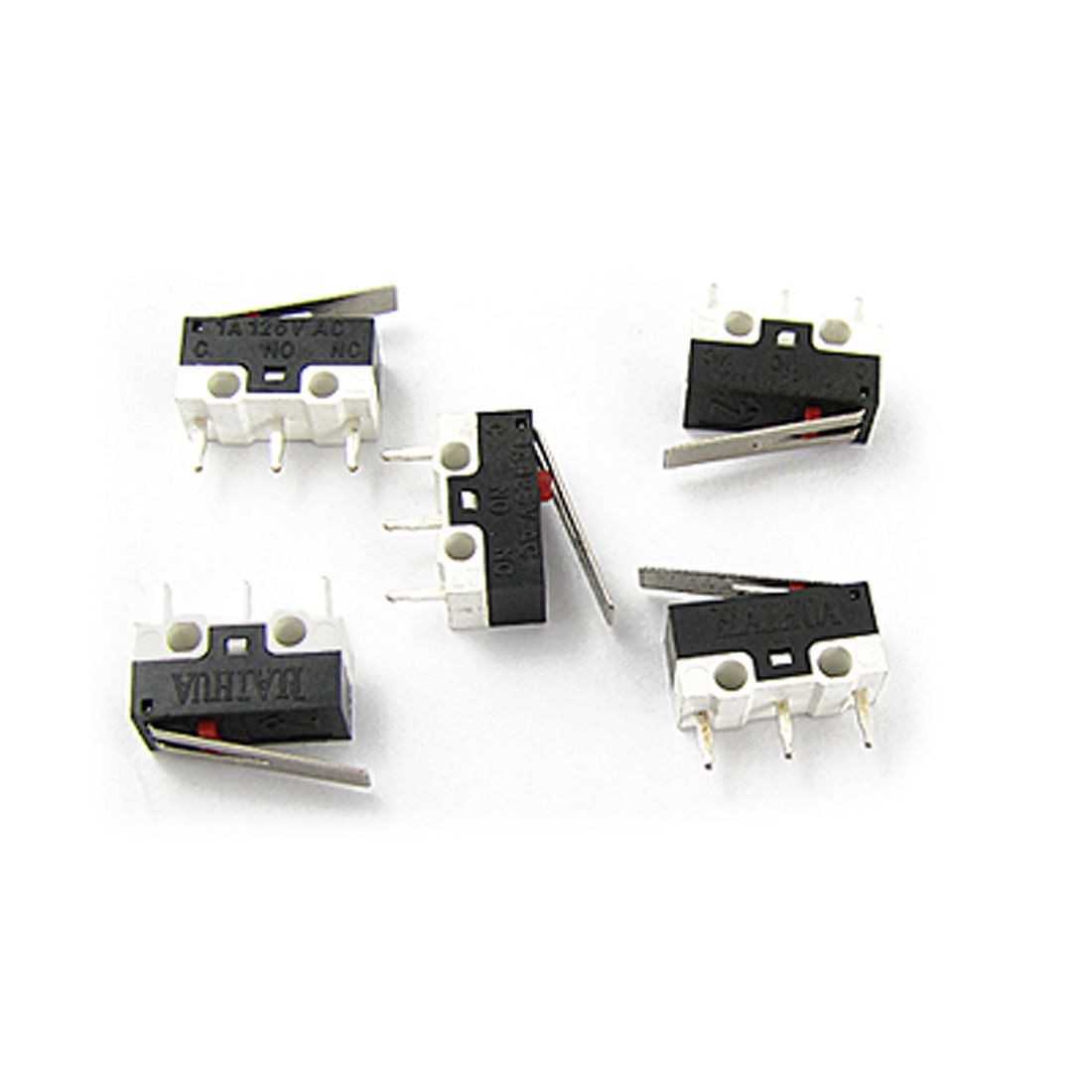 AC 125V 1A 1NO 1NC Mini Micro Switch w Lever 5 Pieces