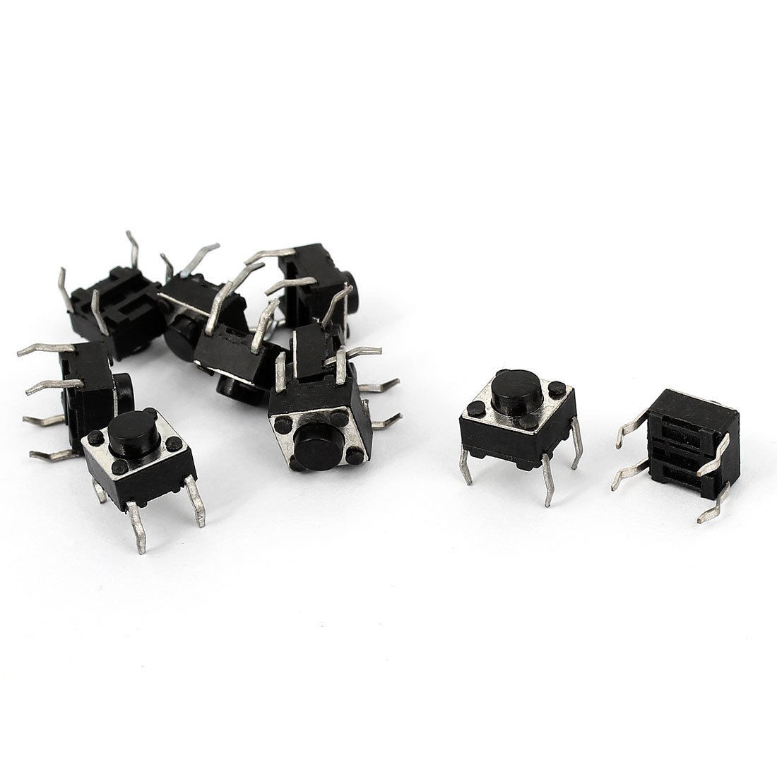 10 Pcs DIP Through Hole Mounting Tact Tactile Switch Momentary 4pin 6X6X5mm