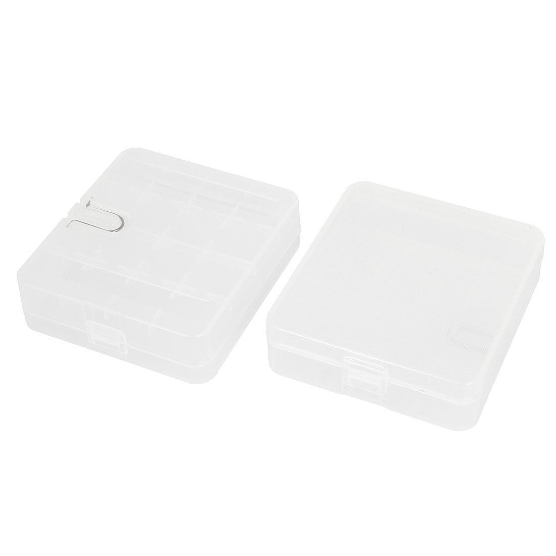 2Pcs Clear Hard Plastic 9V Battery Storage Box Case Holder Container