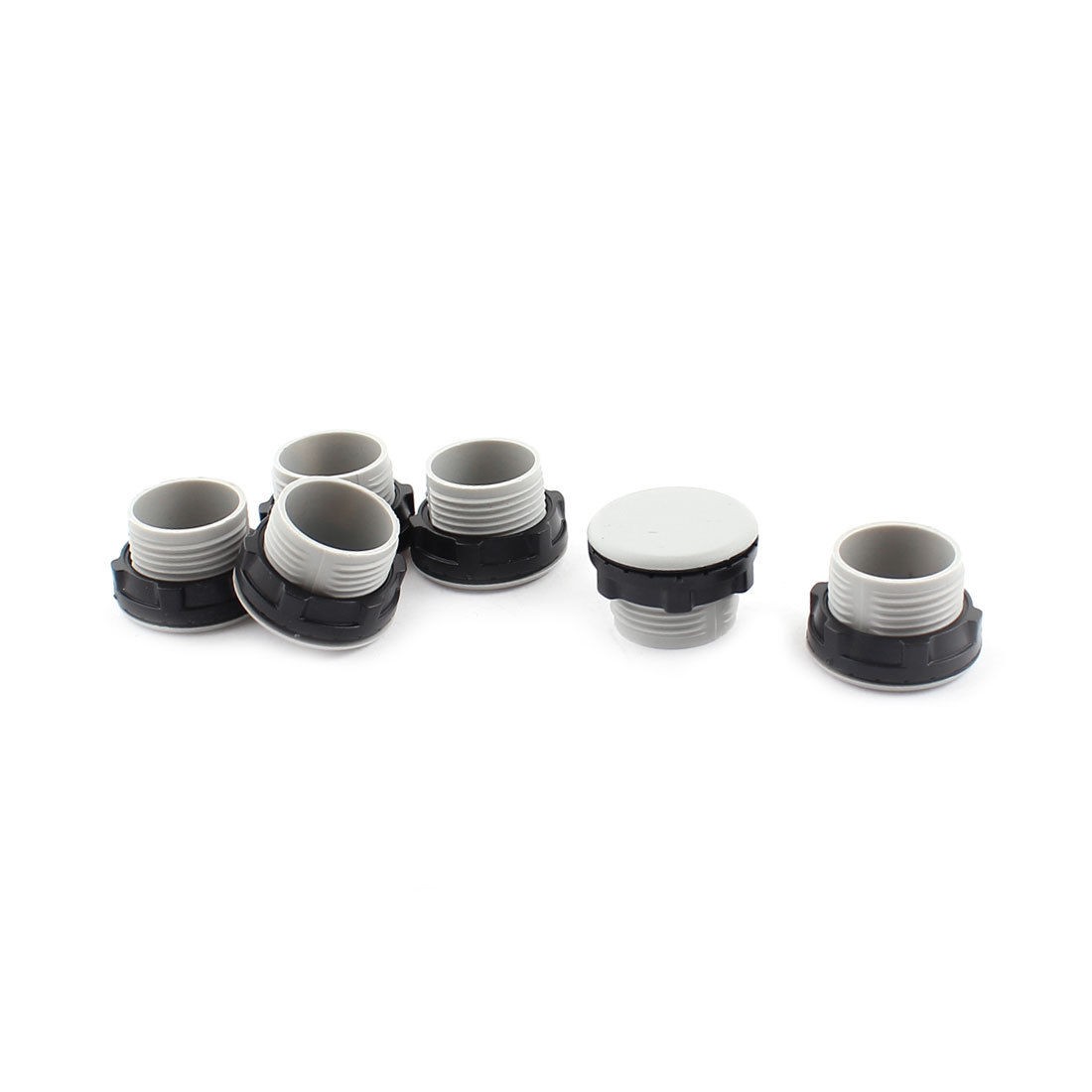 6 Pcs 22mm Thread Gray Plastic Push Button Switch Panel Hole Plug Cap