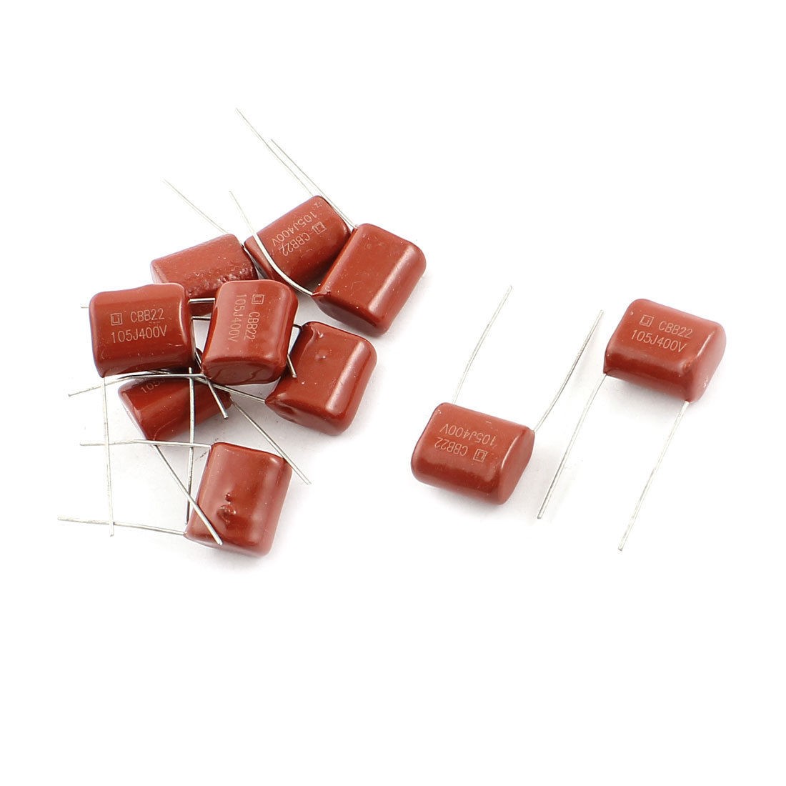 10pcs 1uF CBB22 400V Through Hole Polypropylene Film Capacitors