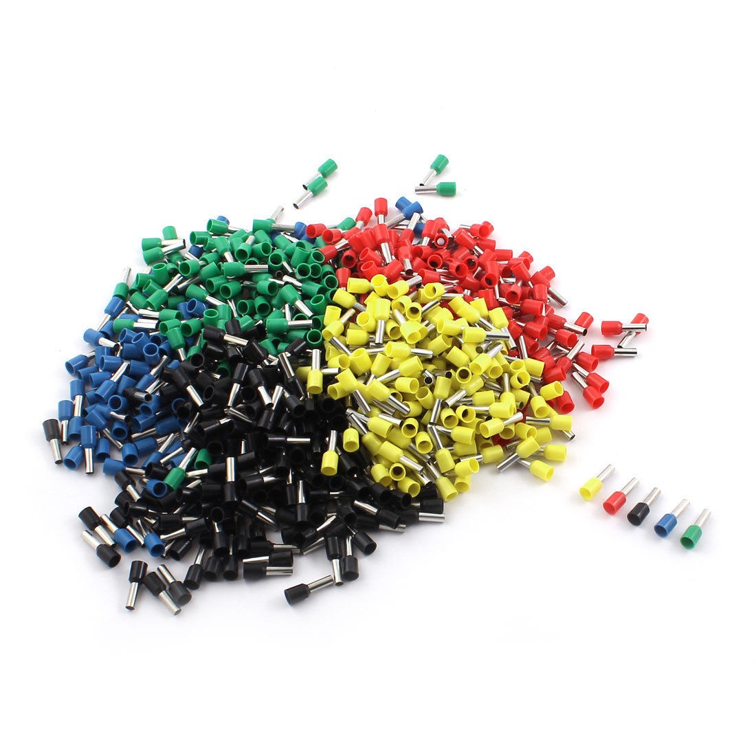 800pcs E4009 12AWG Four Colors Tube Type Insulated Cable Ends Connectors