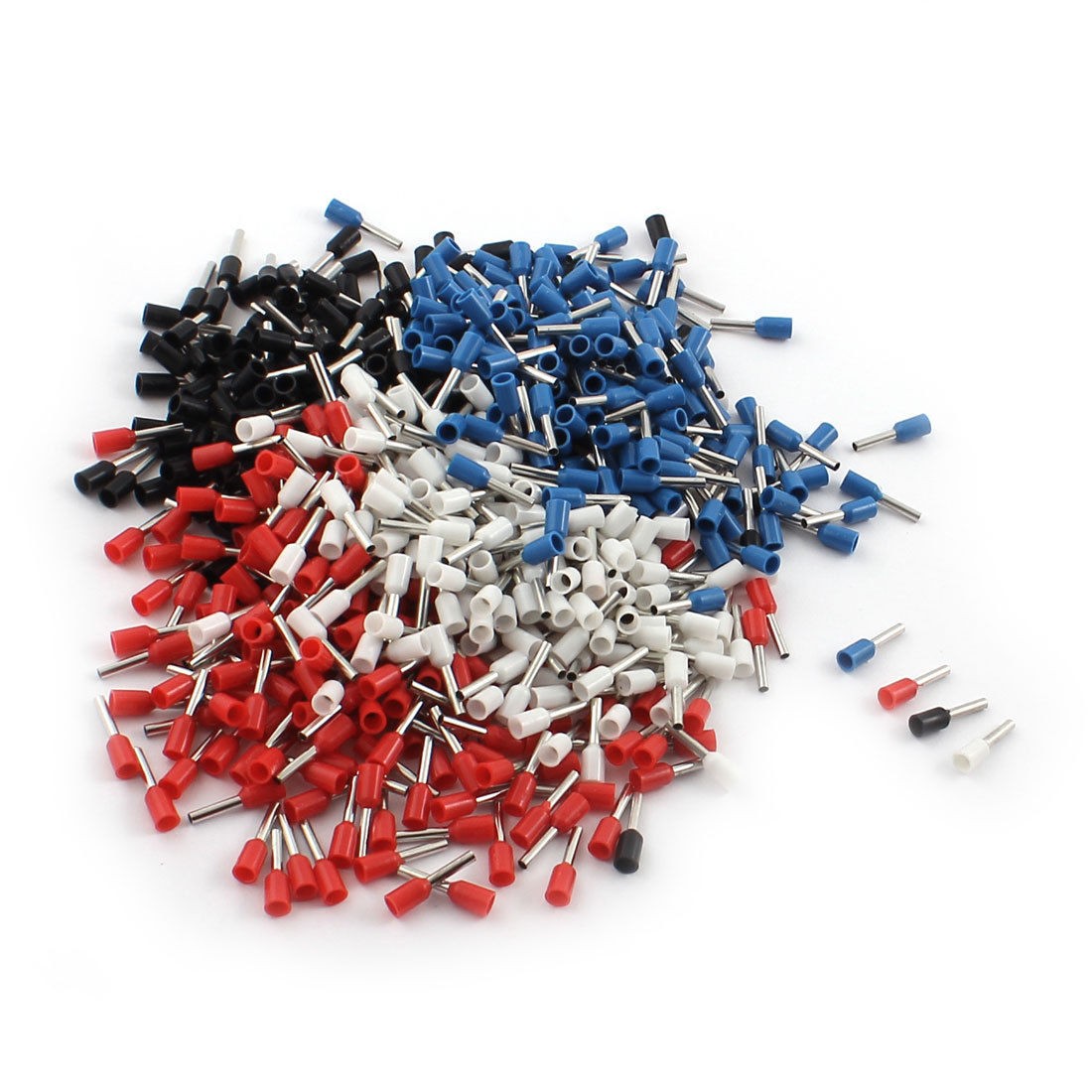640pcs E1008 18AWG Four Colors Tube Type Insulated Cable Ends Connectors