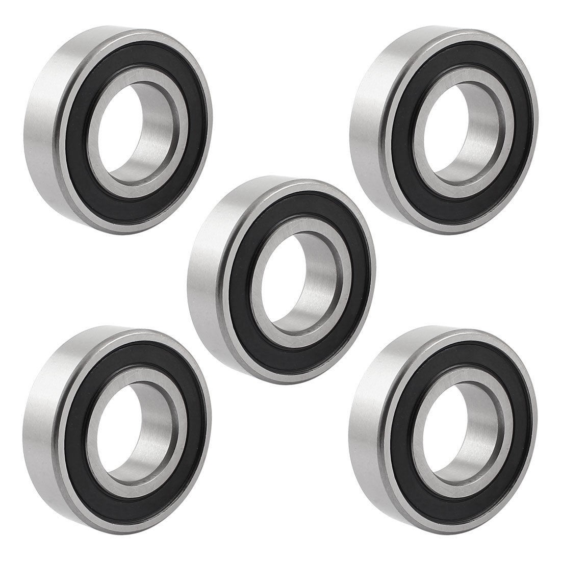 6204RS 46mm x 21mm x 13mm Single Row Deep Groove Ball Bearing 5 Pcs