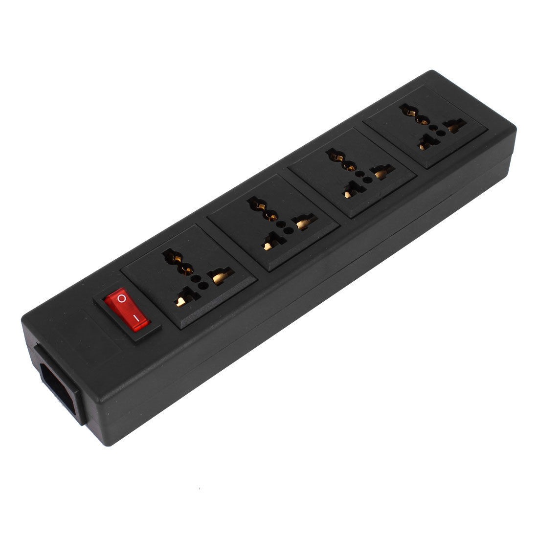 US UK EU AU Socket 1 Gang Switch Outlet Power Strip Black AC 250V 10A
