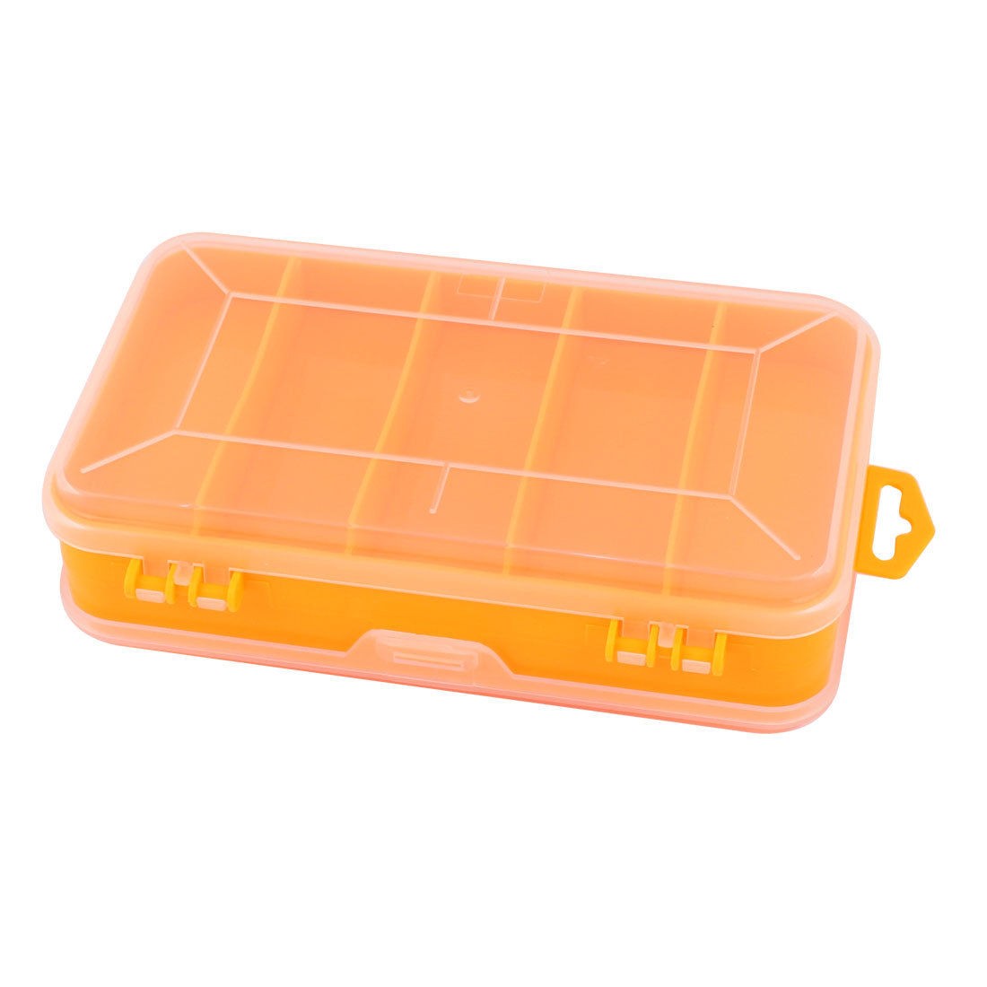 Orange Plastic Dual Layer 13 Compartment Screws Electronic Part Storage Box Case