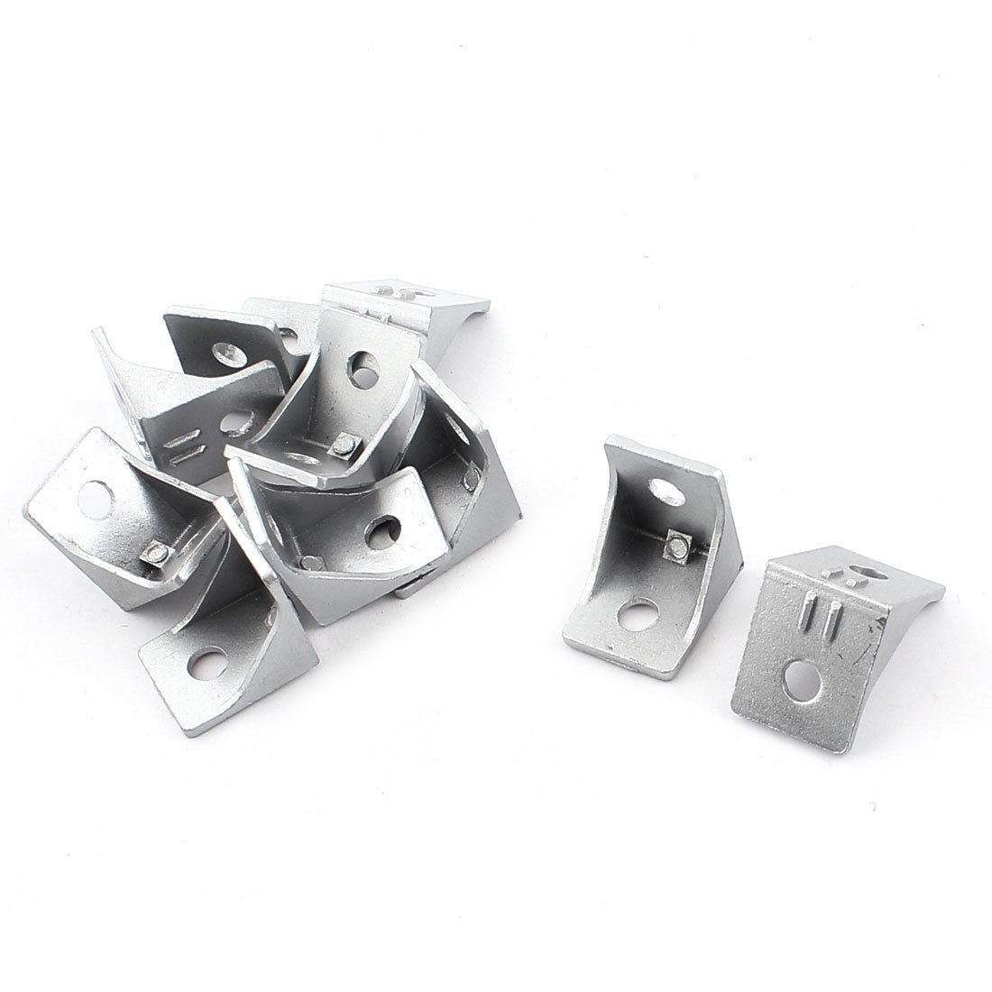 34mm x 34mm 90 Degree Fastener Door Angle Bracket Silver Tone 10pcs