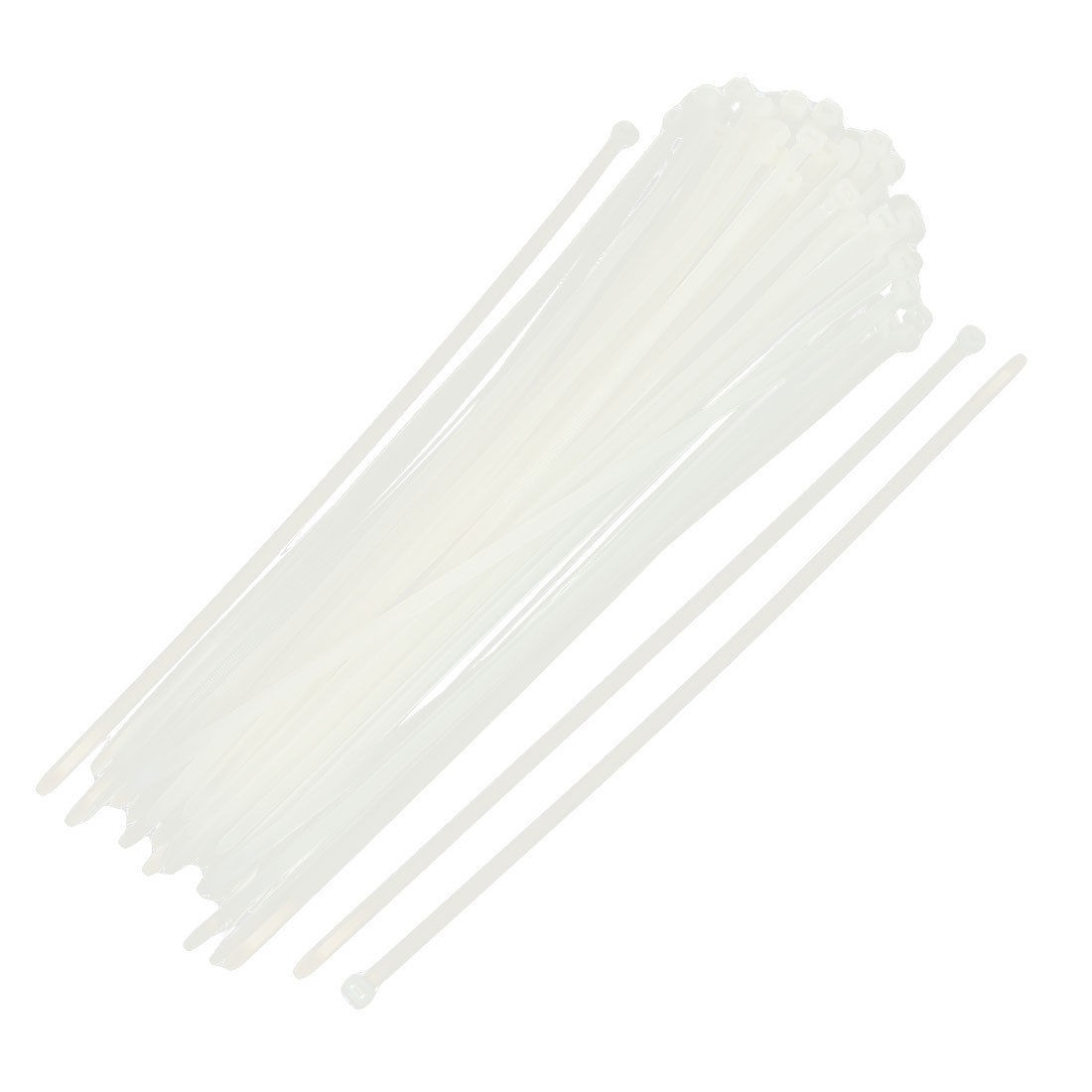 100pcs Toothed Self Lock Network Wire Zip Cable Ties White 8 8mm x 500mm
