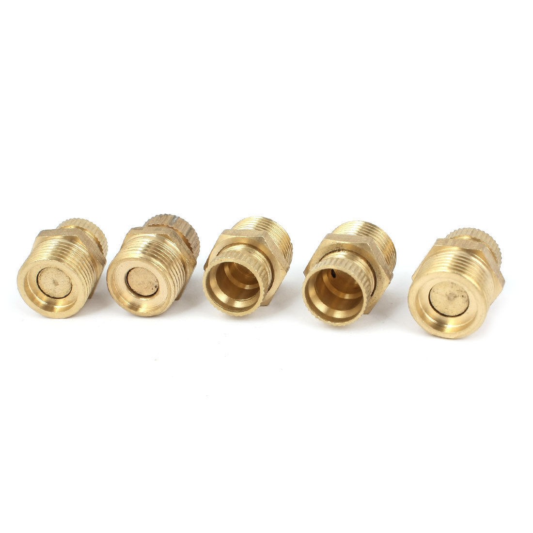 Air Compressor 3 8PT Male Thread Water Drain Valve Gold Tone 5 Pcs