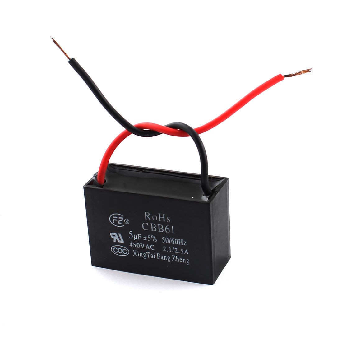 CBB61 AC 450V 5uF 5 2 Wire Air Condition Motor Run Capacitor