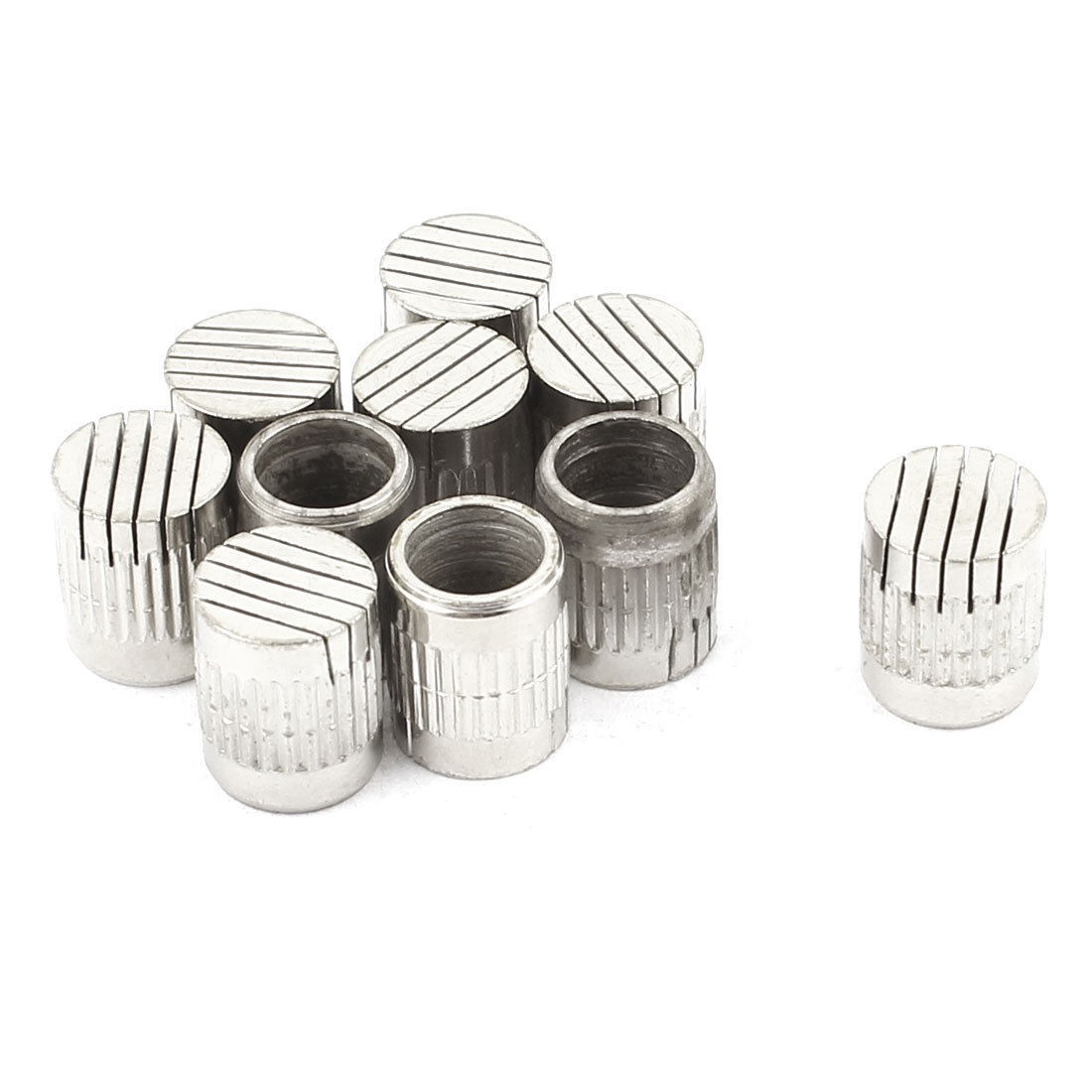 10 Pcs Mould Parts Aluminum Parallel Slotted Core Vent 8mm Diameter Silver Tone