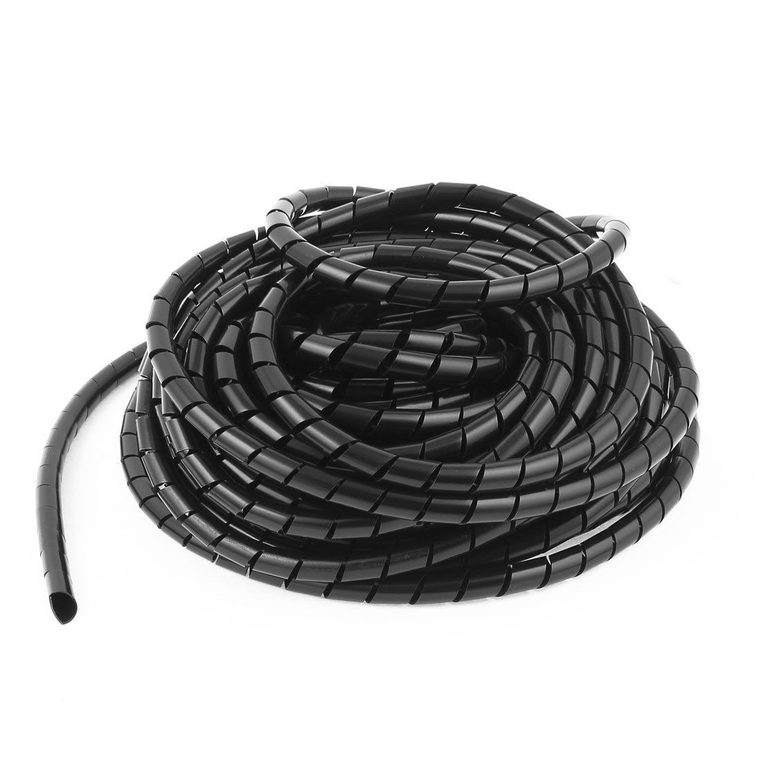 Spiral Tube Cable Wire Wrap Organizer Computer Cord Management 8MMX14M Black
