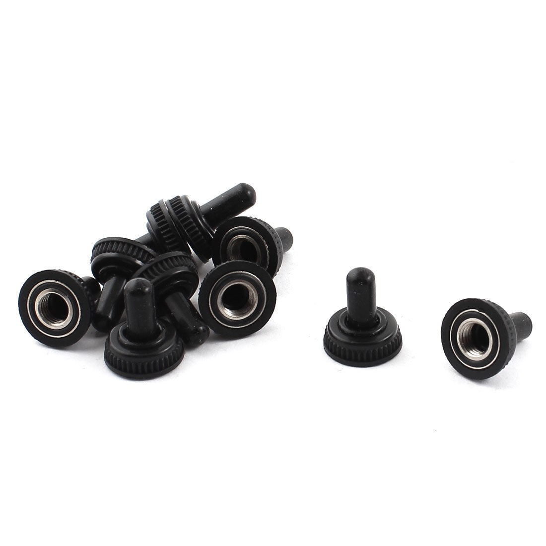 10pcs M5 Female Thread Black Rubber Waterproof Toggle Switch Cover Cap