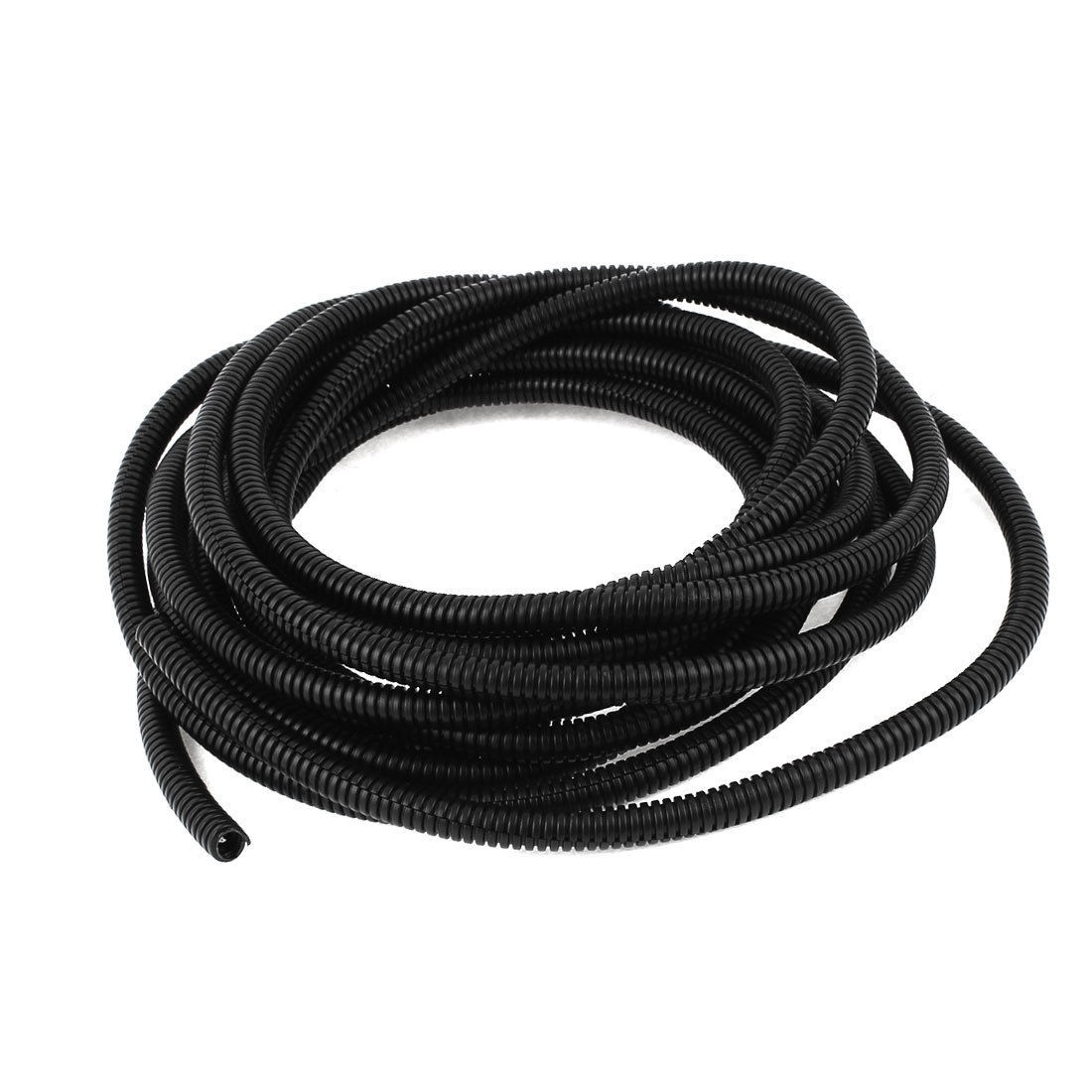 8mm Flexible Black PVC Corrugated Gas Tubing Pond Conduit Tube Hose 21.5ft