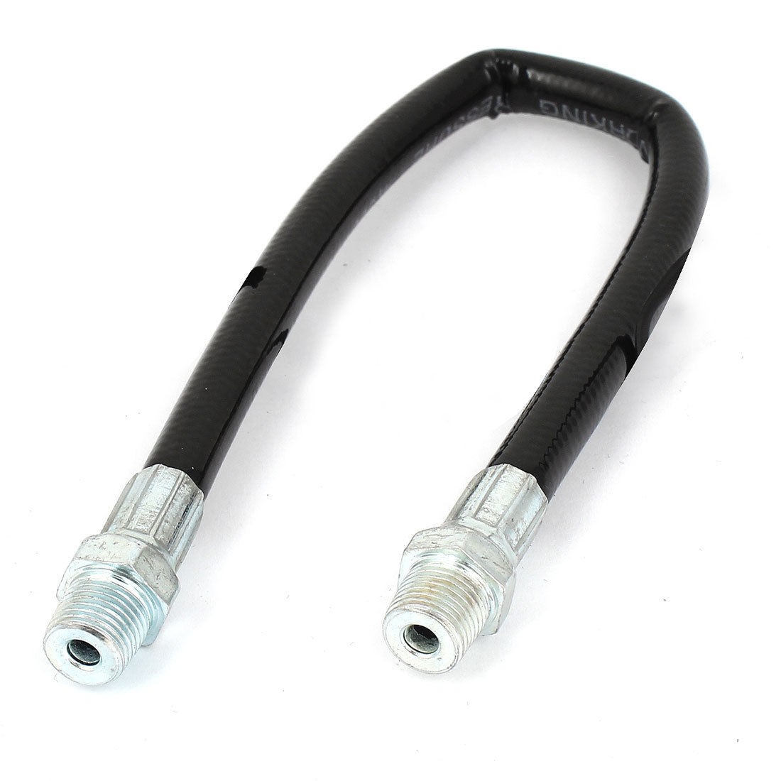 3 8 BSP to 3 8 BSP Male Thread Flexible Water Oil Tube Pipe Black 25cm Length