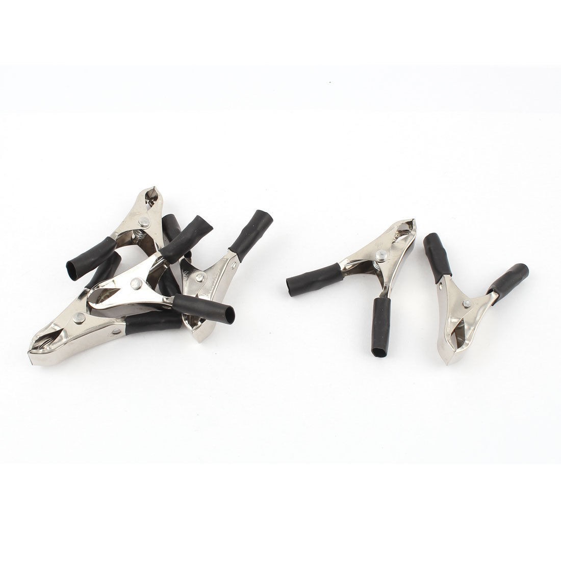 6pcs 15A 100mm Car Auto Battery Insulated Clip Alligator Test Clamp Black Red