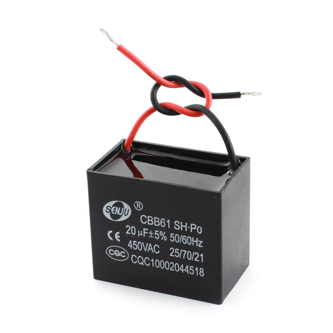 AC450V 20uF 5 Tolerance Black Polypropylene Film Motor Running Capacitor