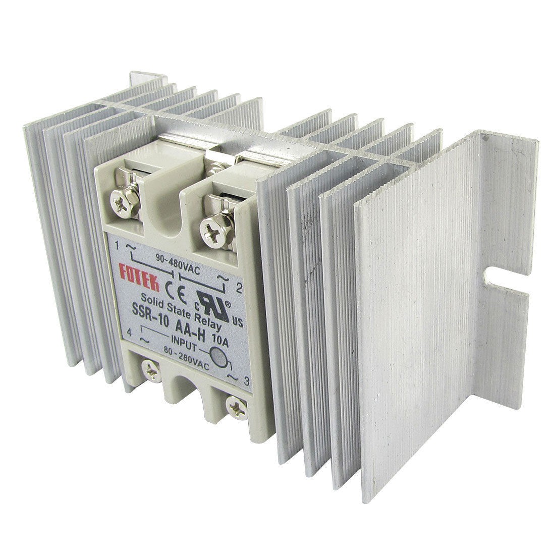 Single Phase Solid State Relay SSR 10A 80 280V AC 90 480V AC w Aluminum Heatsink
