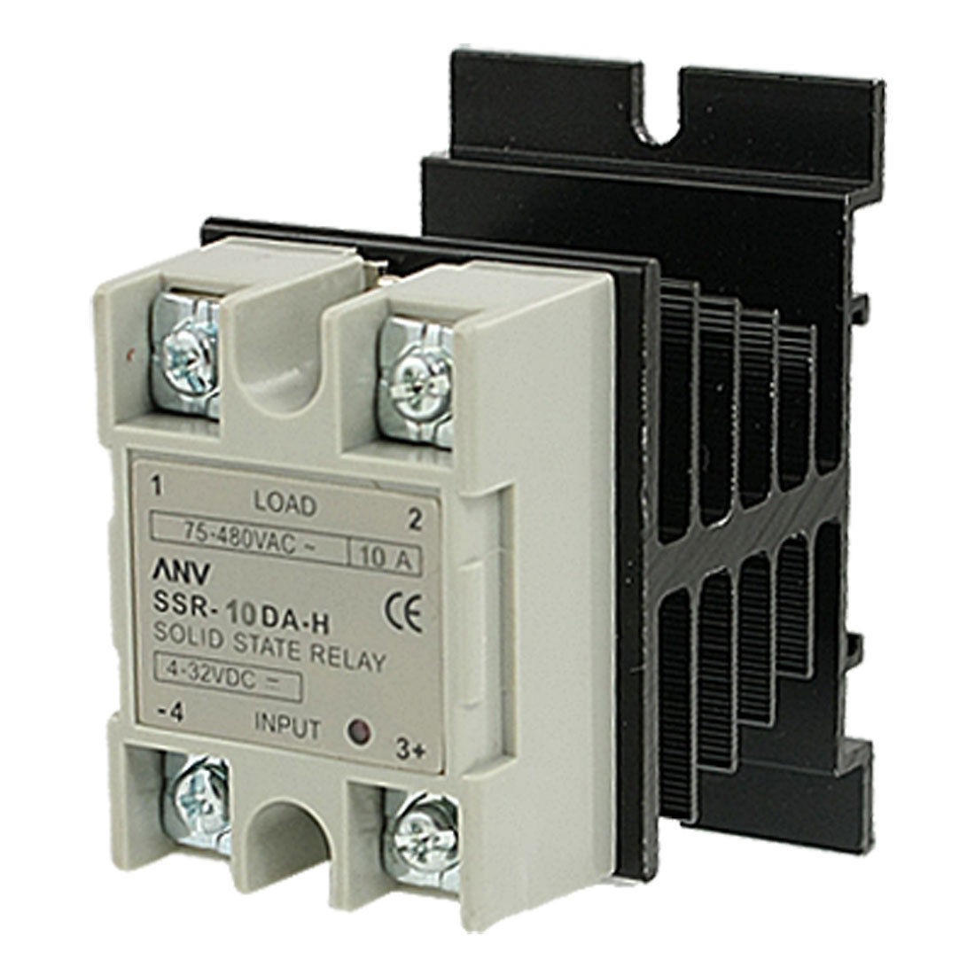Single Phase Solid State Relay SSR-10DA 10A 4-32V DC 75-480V AC + Heat Sink