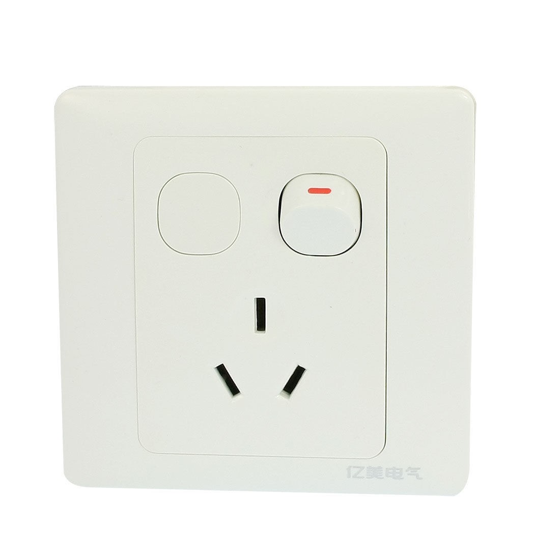 86mm x 86mm White AC 250V 10A 1 Gang Wallplate Panel Switch