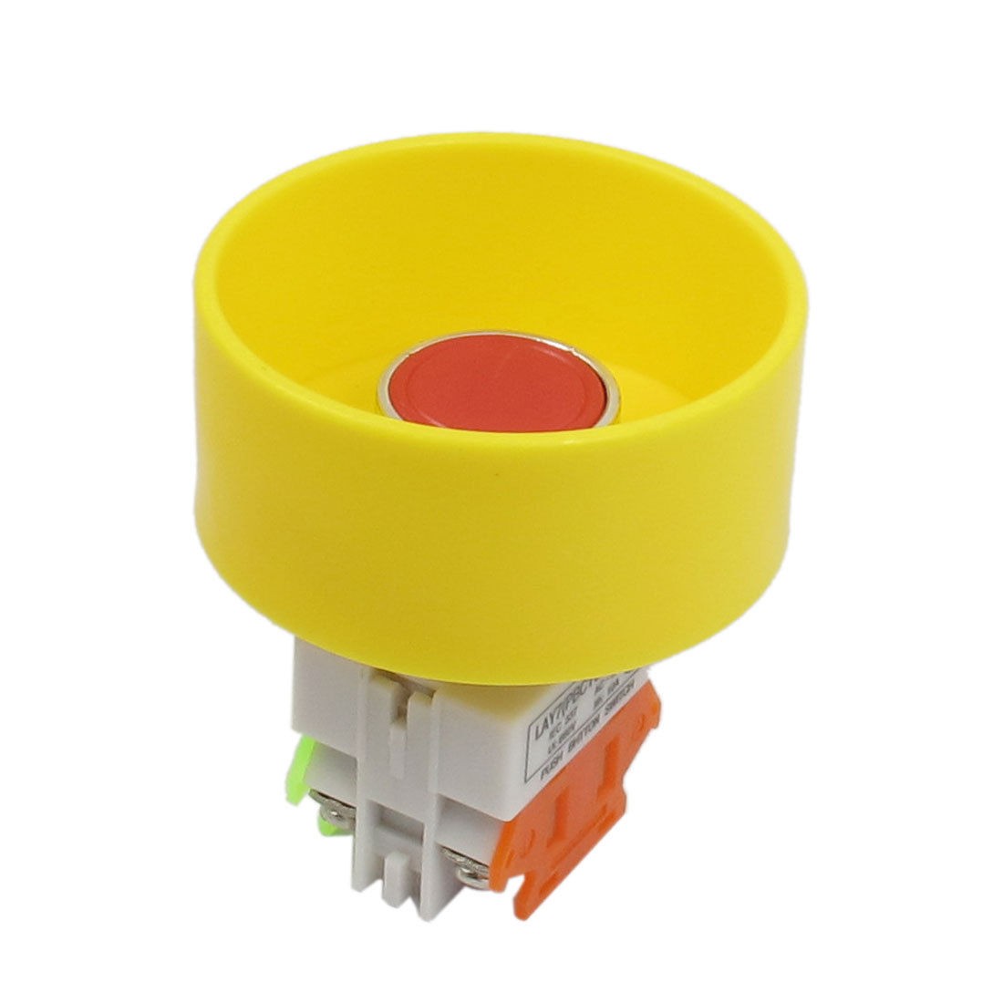 AC 660V 10A Momentary Panel Mount NO/NC Yellow Round Push Button Switch
