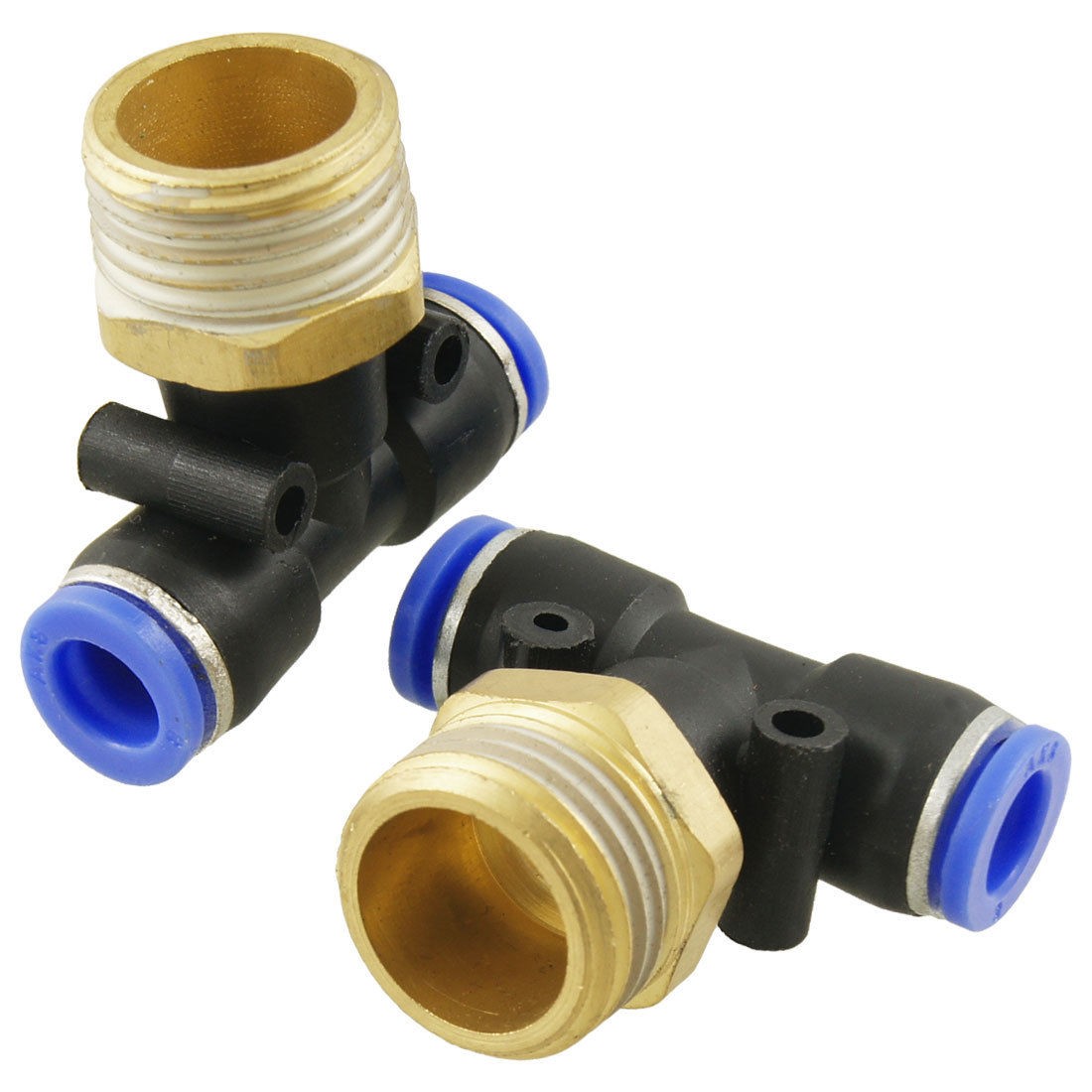 2 Pcs 20 2mm Thread 8mm One Touch Push in T Joint Quick Fittings