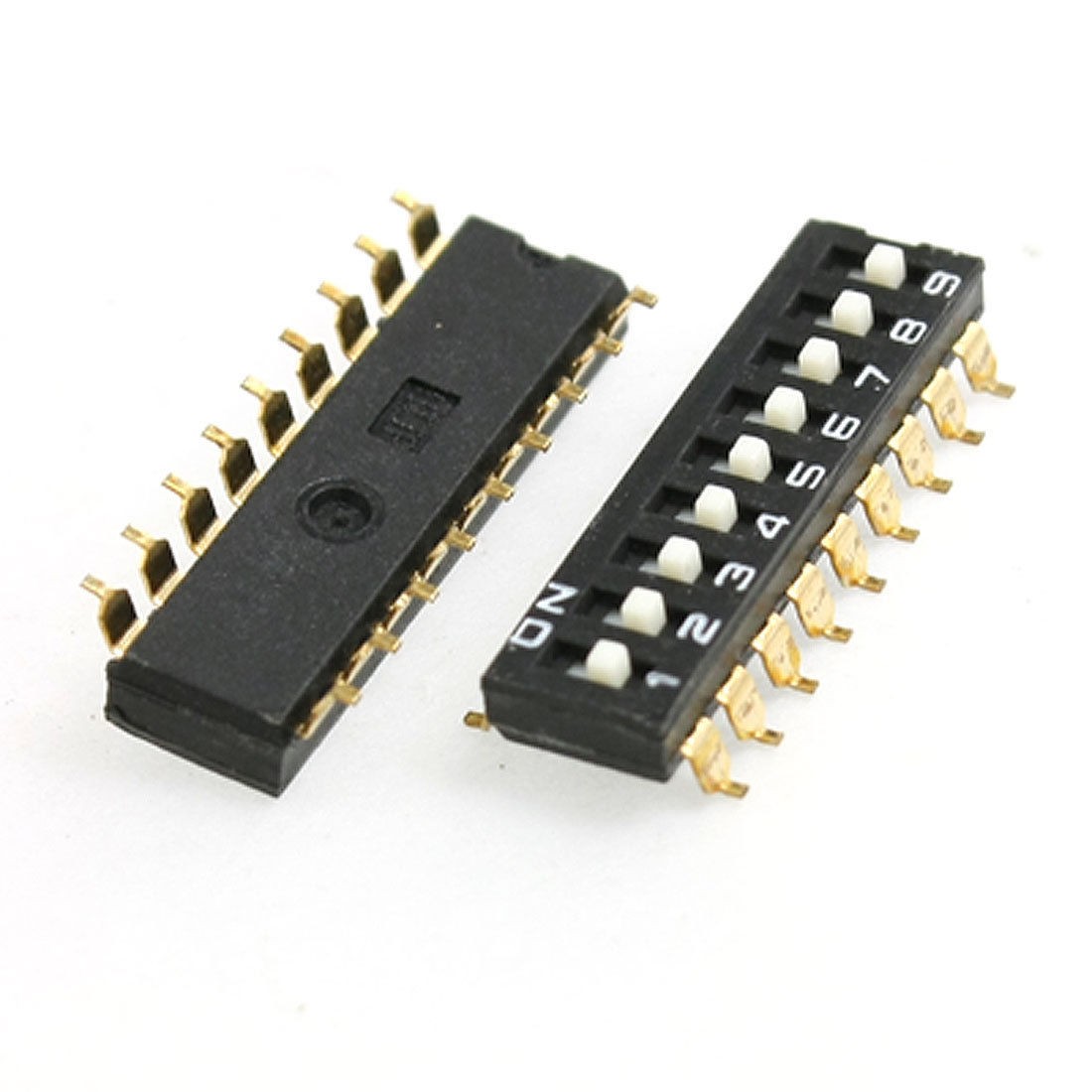 5 Pcs 2.54mm Pitch 9 Position SMD Type DIP Switch Black