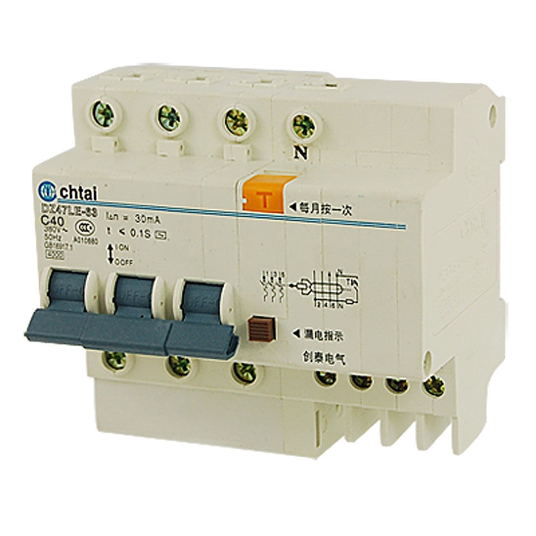 380V 3P+N Miniature ELCB Earth Leakage Circuit Breaker