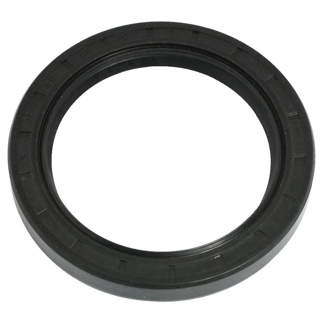 50mm x 80mm x 10mm Black Nitrile Rubber Double Lip TC Oil Seal