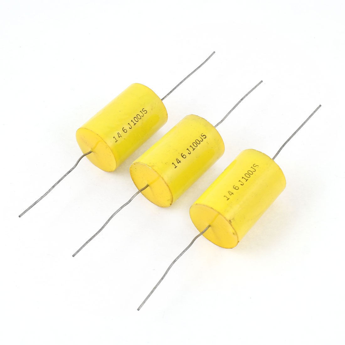 3pcs 21mm x 31mm 100V 14uF Polarized Axial Electrolytic Capacitor